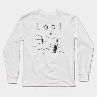 Modern minimalist bottle with massages Long Sleeve T-Shirt